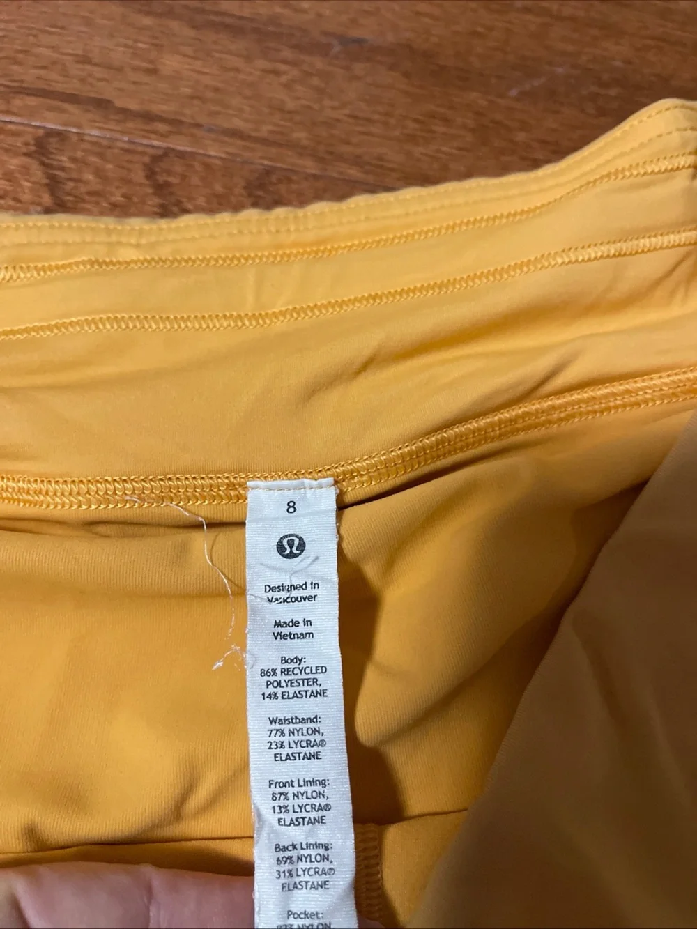 Lululemon Women Pace Rival Mid-Rise Skirt Mango Dream Orange Tennis Golf Skort 8